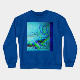Whale Monster Antique Engraving Crewneck Sweatshirt